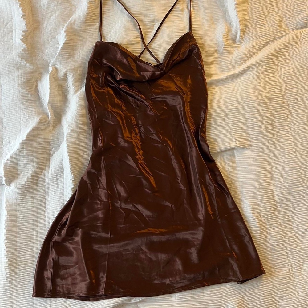 NWT H&M Brown Cowl Neck // Party Dress